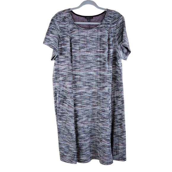 Lane Bryant Plus Size Textured Grey Black Cotton Flowy Business Casual Dress - Picture 1 of 14